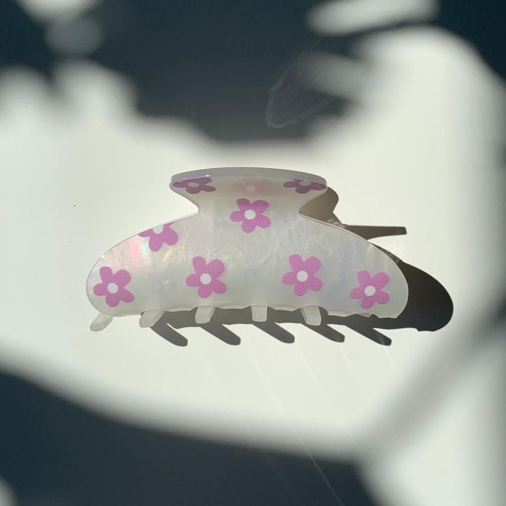 Velvet Claws Hair Clip | The McKenzie in Purple Flower